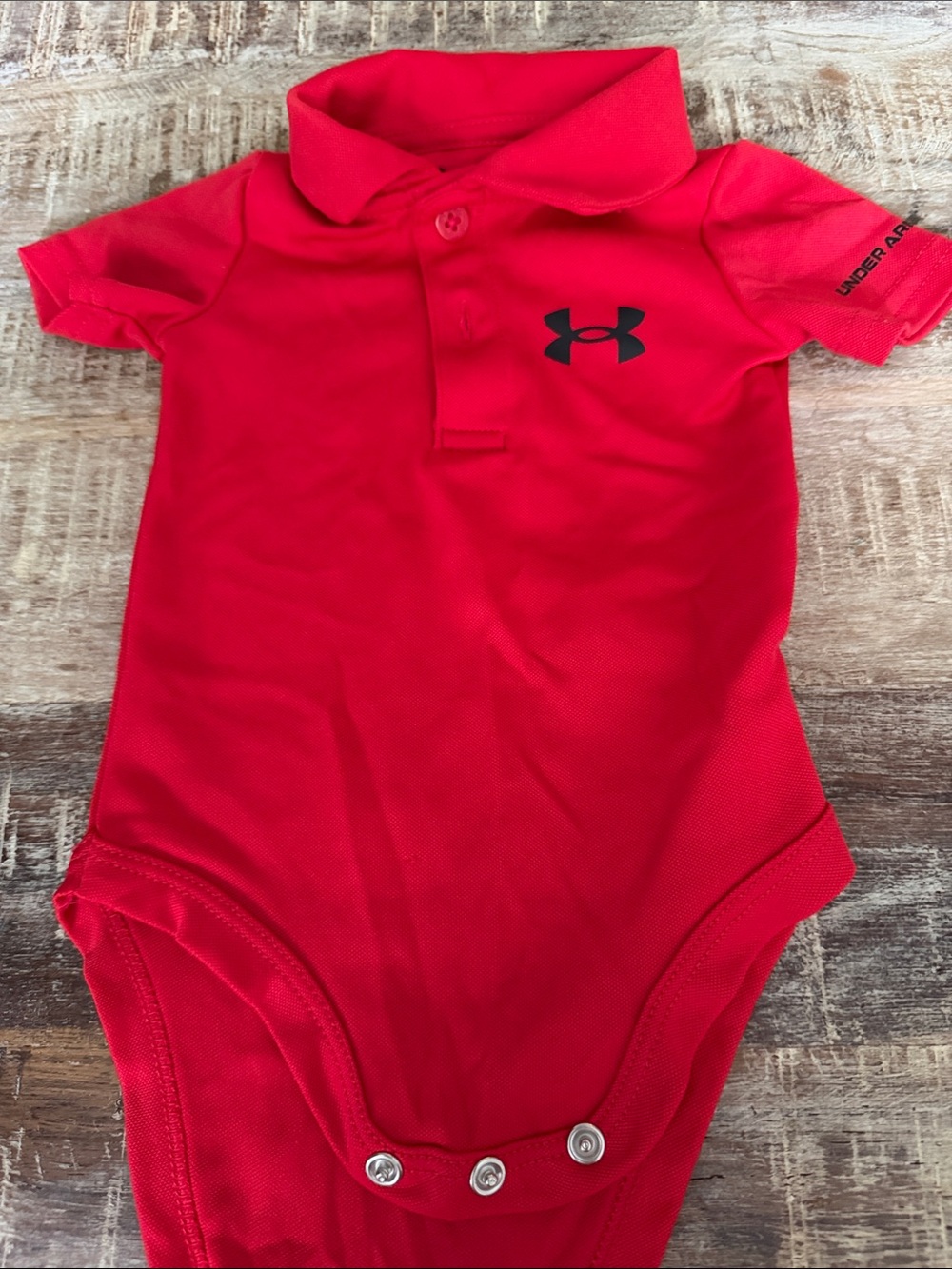 Under Armour Red Polo-Style Baby One-Piece